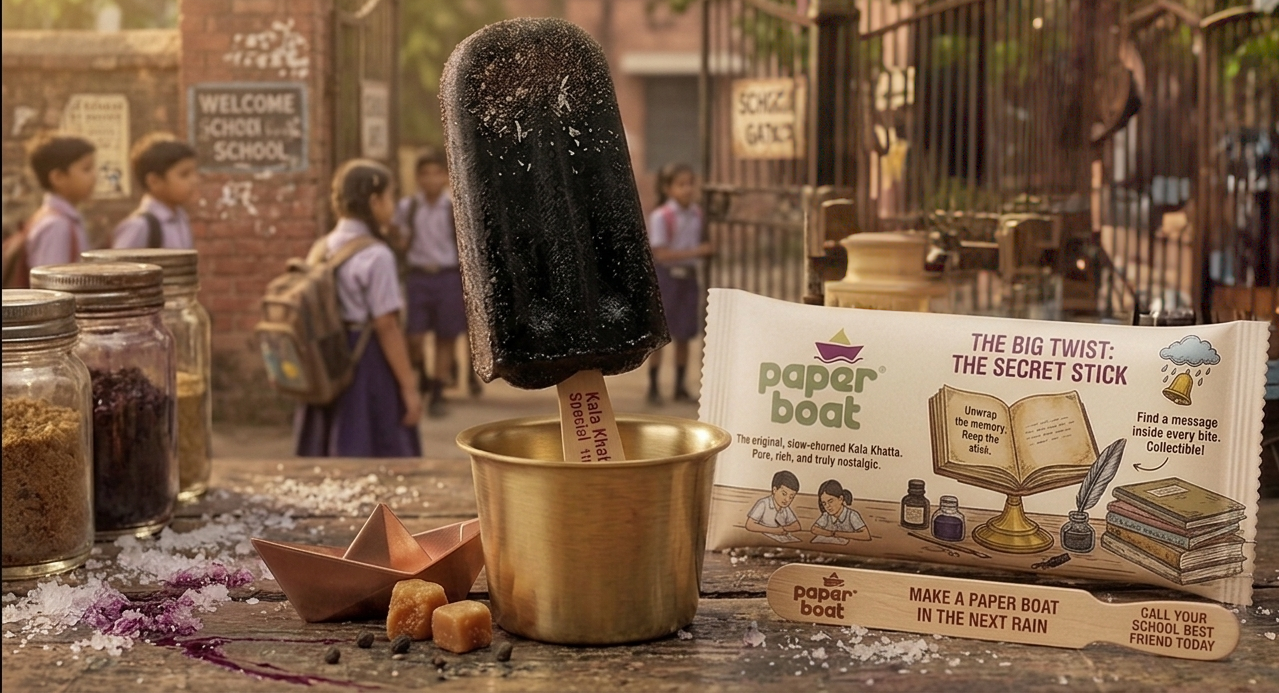 Paper Boat Kulfi-Ki-Chitthi malai kulfi stick with secret message — nostalgic Indian kulfi ice cream brand